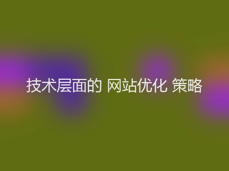 技术层面的 网站优化 策略