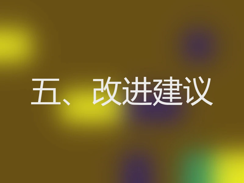 五、改进建议