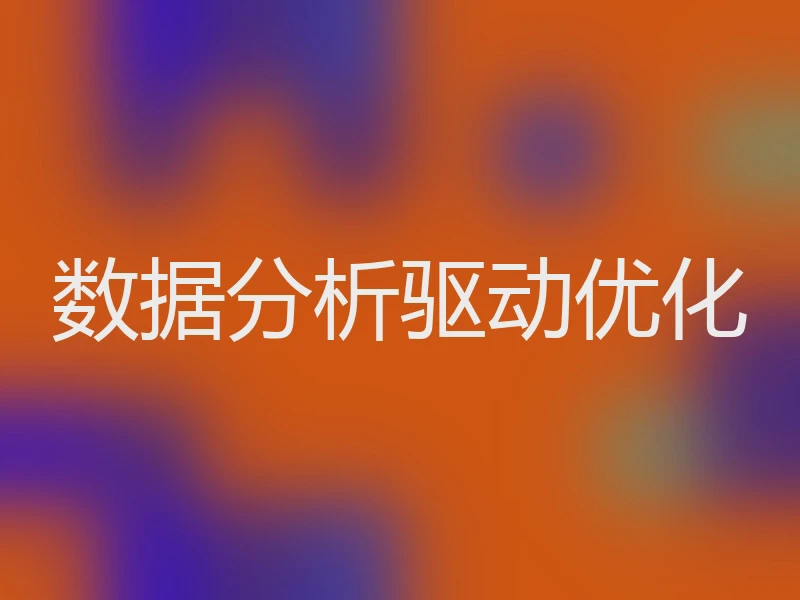 数据分析驱动优化