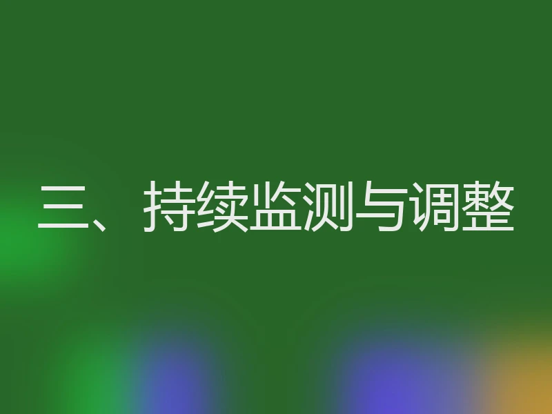 三、持续监测与调整