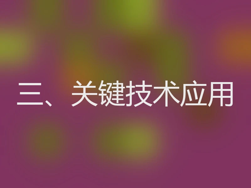 三、关键技术应用