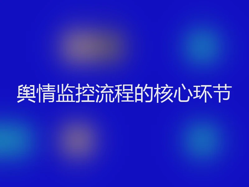 舆情监控流程的核心环节