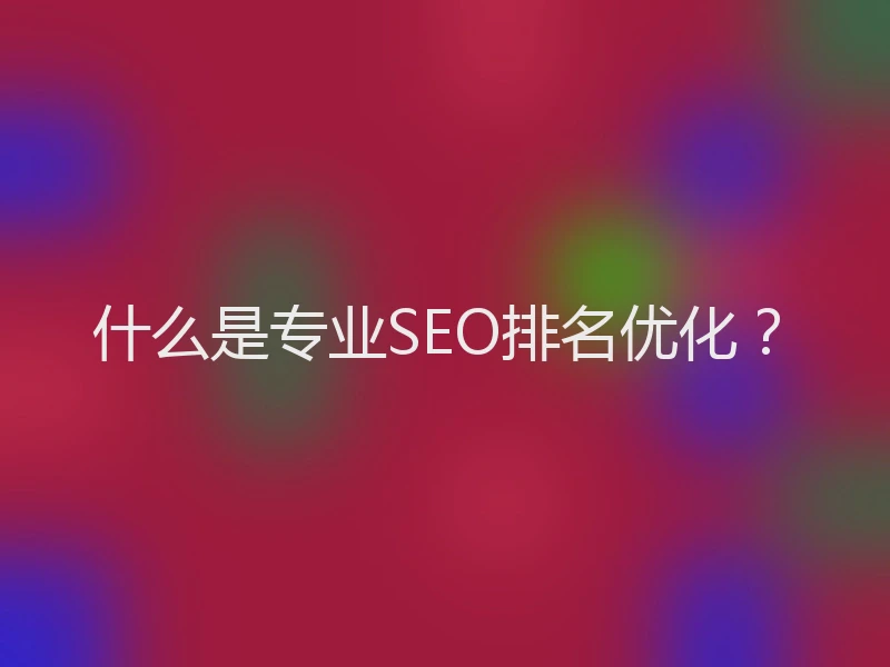 什么是专业SEO排名优化？