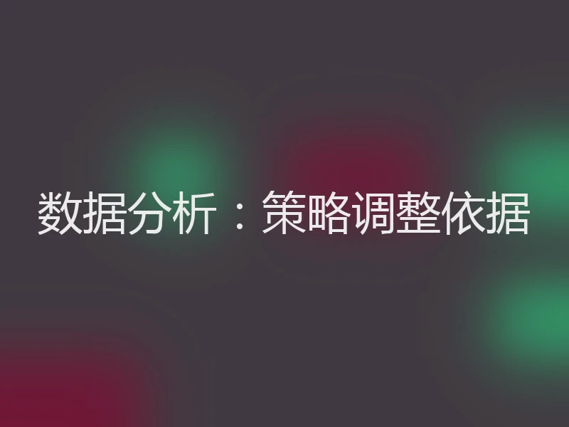 数据分析：策略调整依据