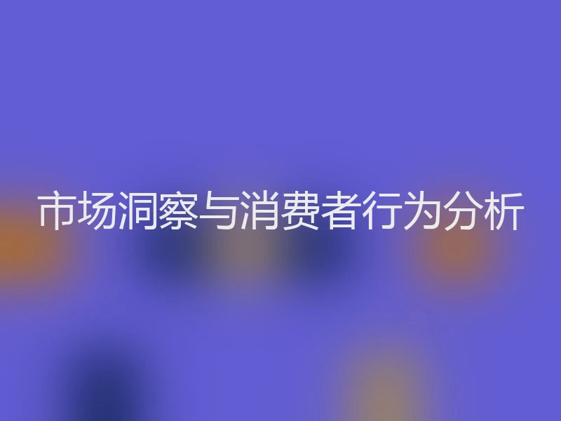 市场洞察与消费者行为分析