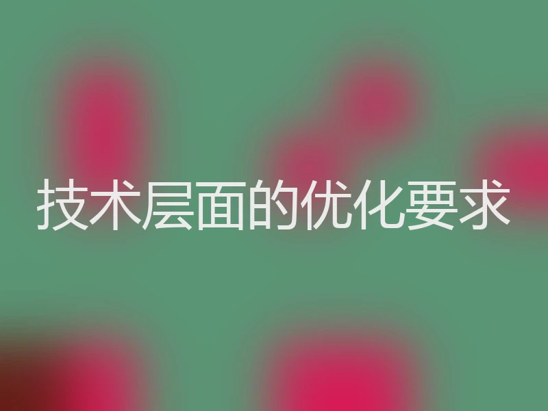技术层面的优化要求