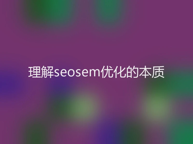 理解seosem优化的本质