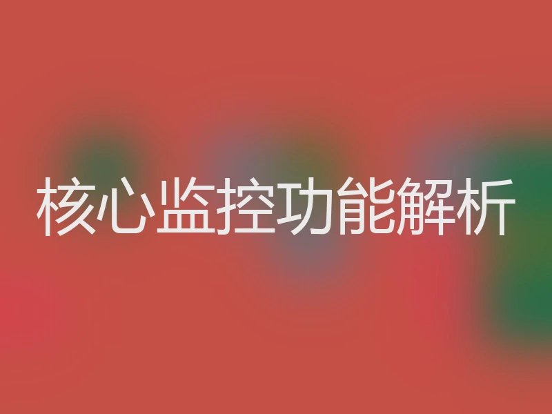核心监控功能解析