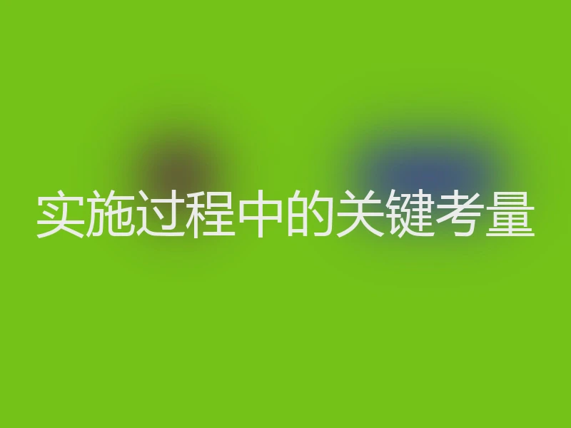 实施过程中的关键考量