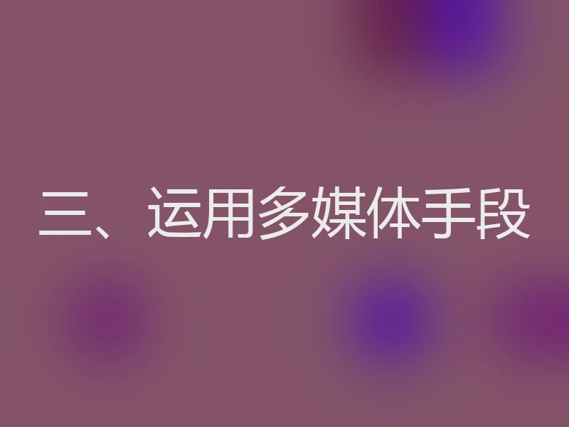 三、运用多媒体手段