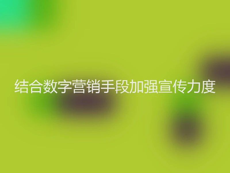 结合数字营销手段加强宣传力度