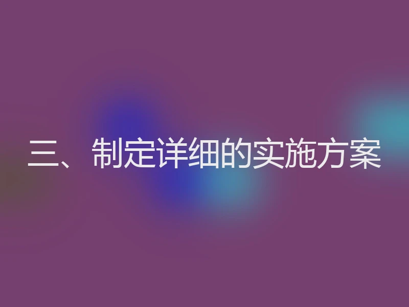 三、制定详细的实施方案