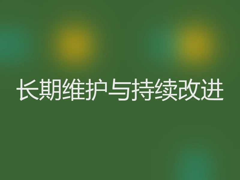长期维护与持续改进