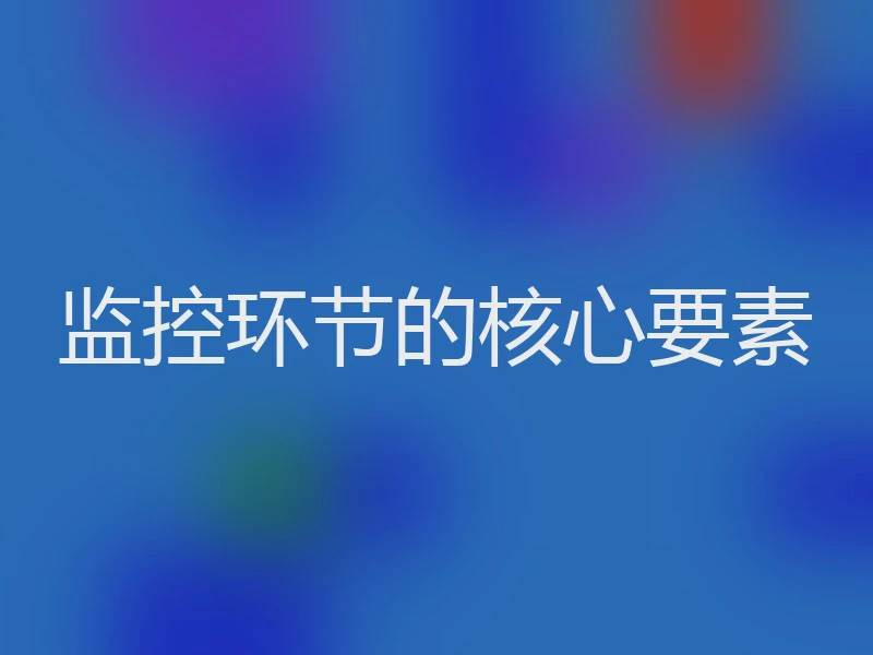 监控环节的核心要素