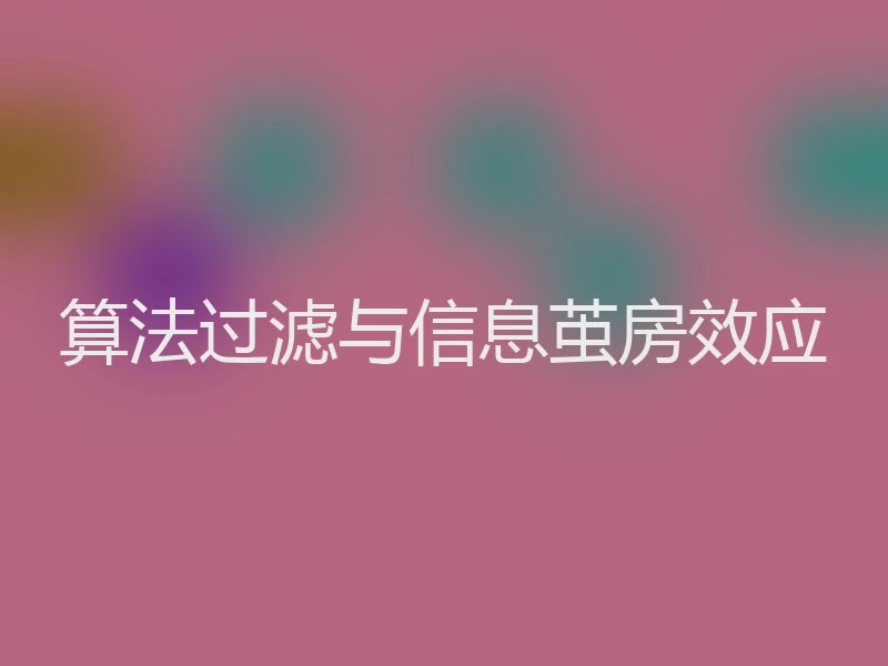 算法过滤与信息茧房效应