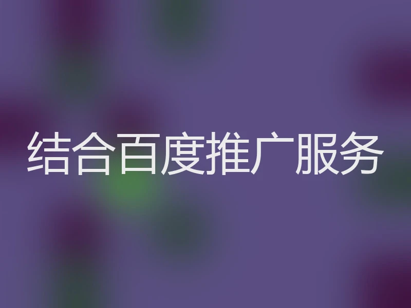 结合百度推广服务