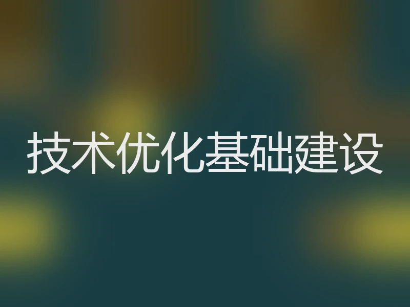 技术优化基础建设