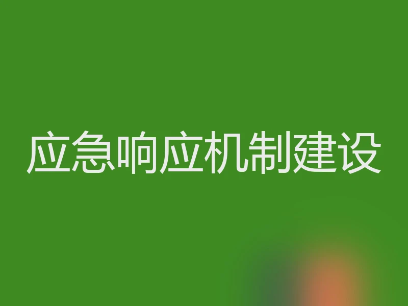 应急响应机制建设