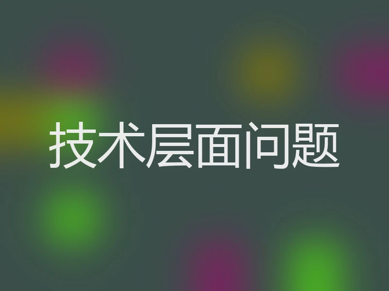 技术层面问题