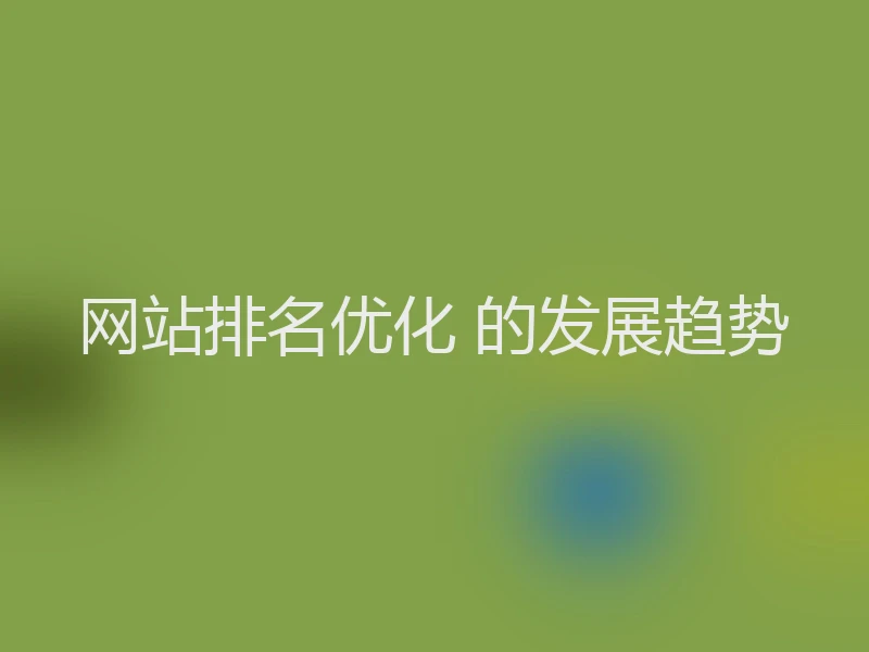 网站排名优化 的发展趋势