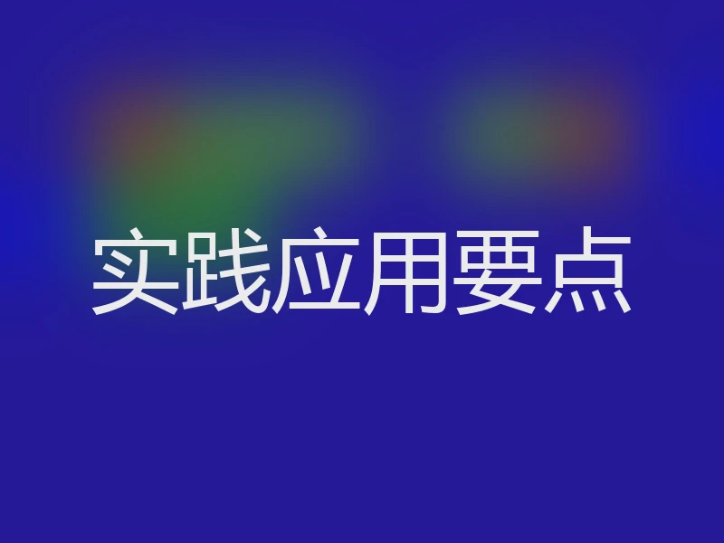 实践应用要点
