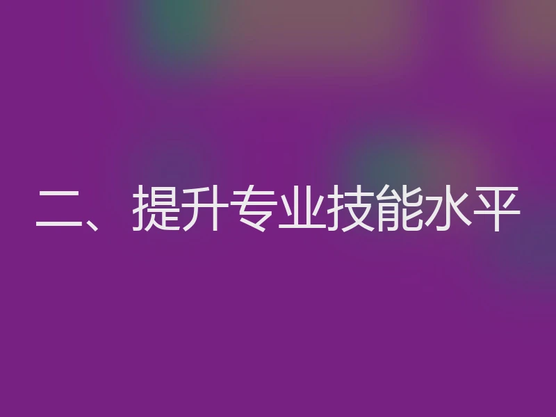 二、提升专业技能水平