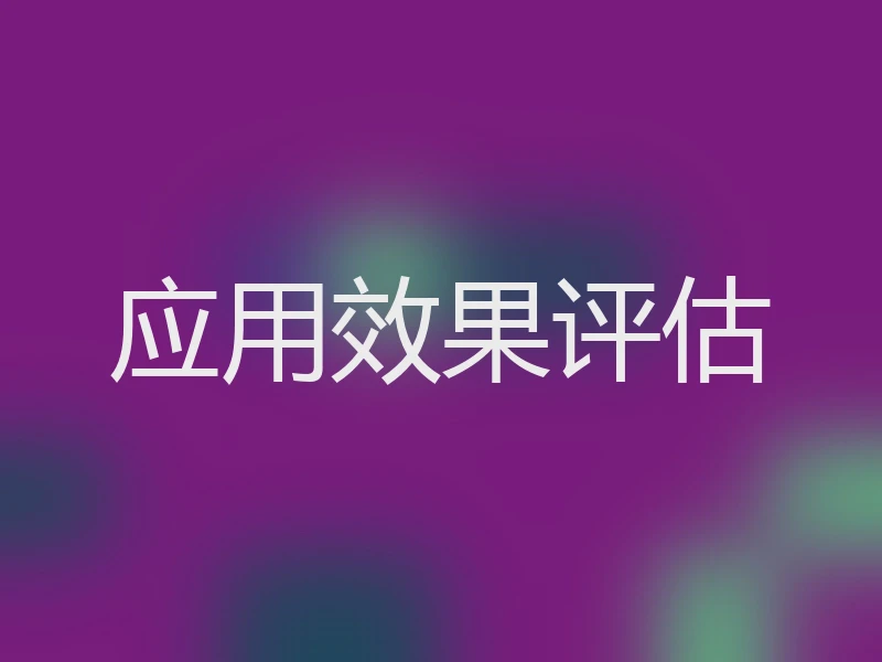 应用效果评估