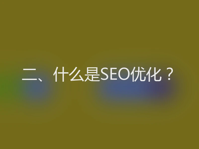 二、什么是SEO优化？