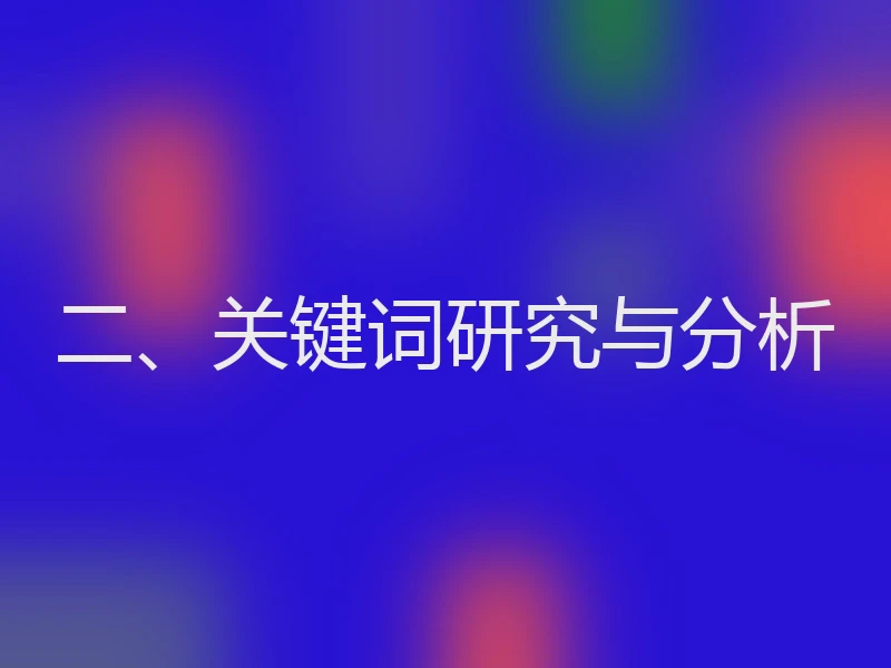 二、关键词研究与分析