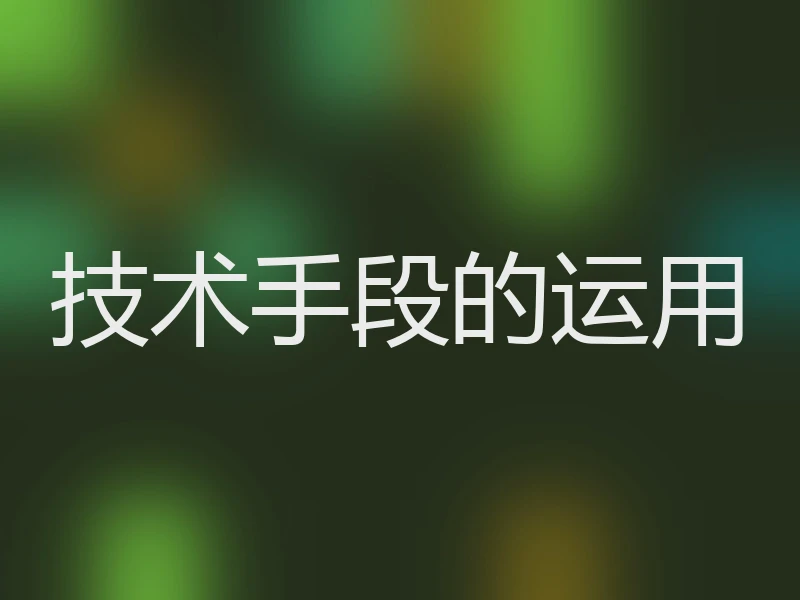 技术手段的运用