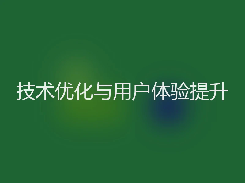 技术优化与用户体验提升
