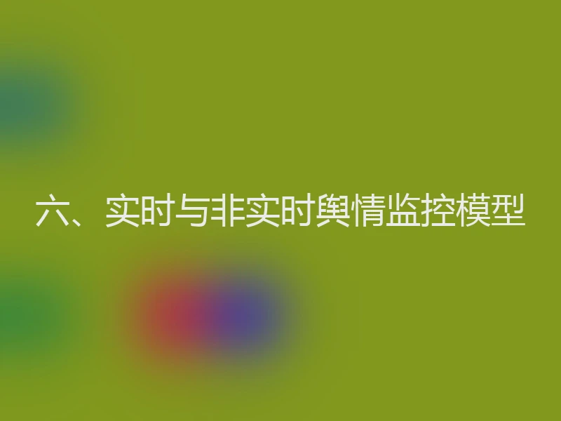 六、实时与非实时舆情监控模型