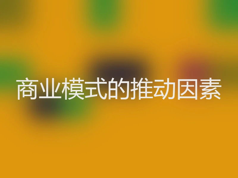 商业模式的推动因素