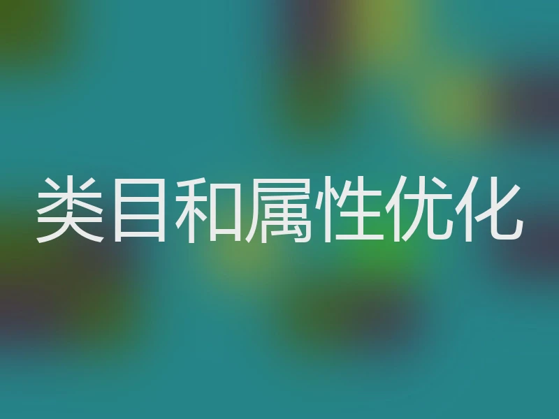类目和属性优化