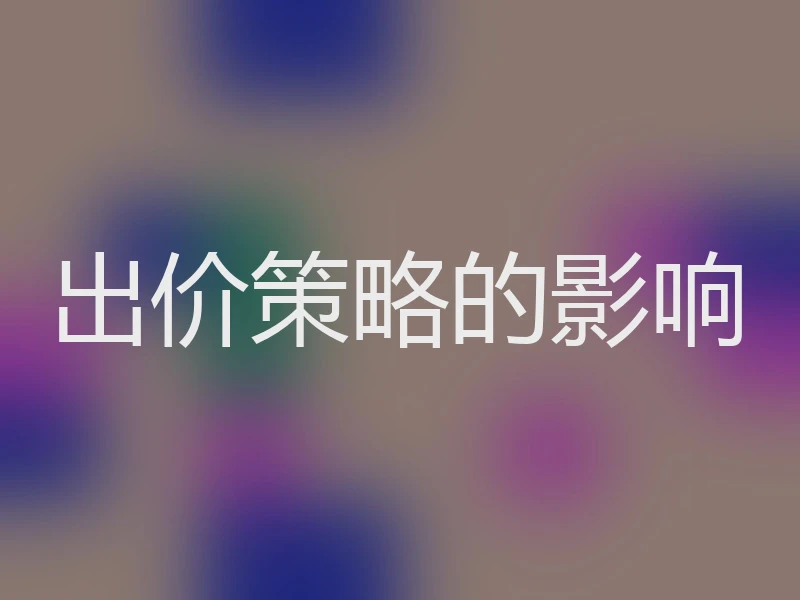 出价策略的影响