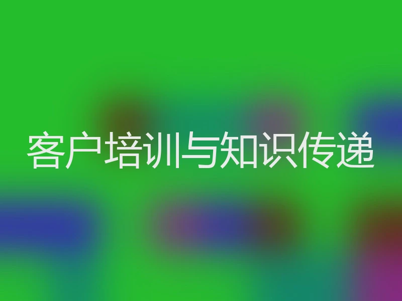 客户培训与知识传递