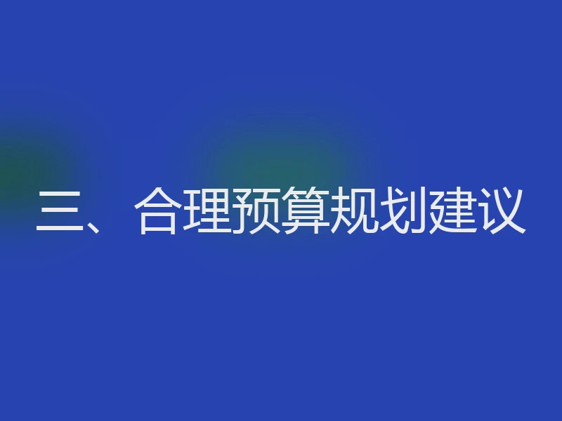 三、合理预算规划建议