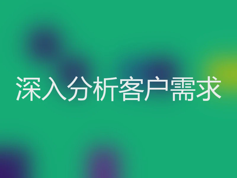 深入分析客户需求