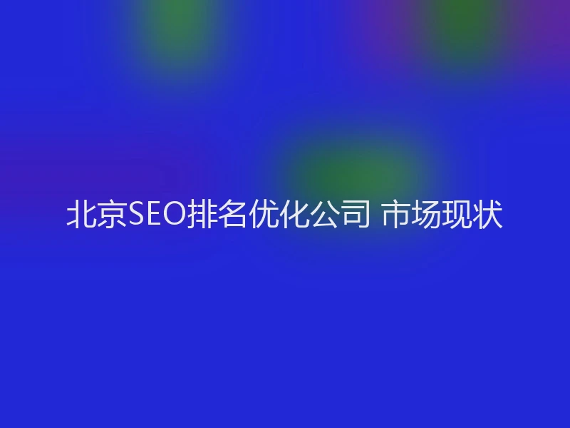 北京SEO排名优化公司 市场现状