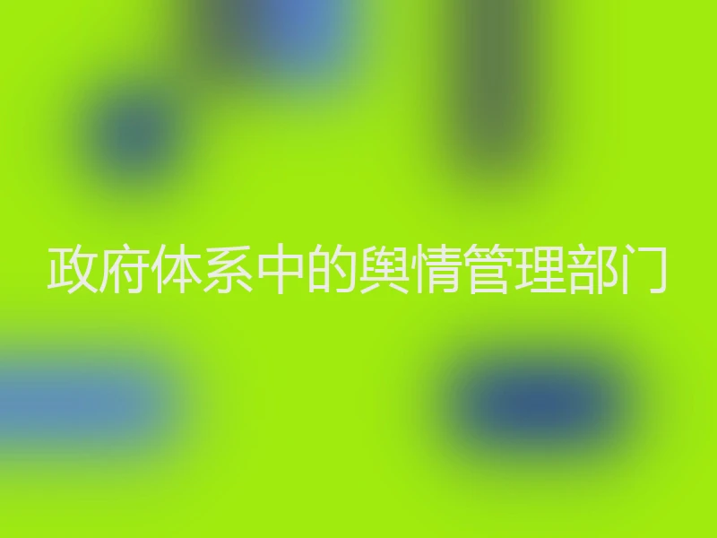 政府体系中的舆情管理部门
