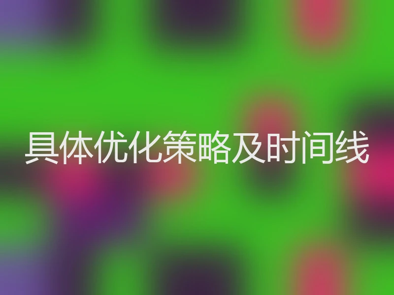 具体优化策略及时间线
