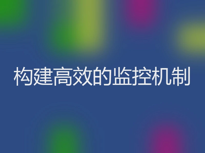 构建高效的监控机制