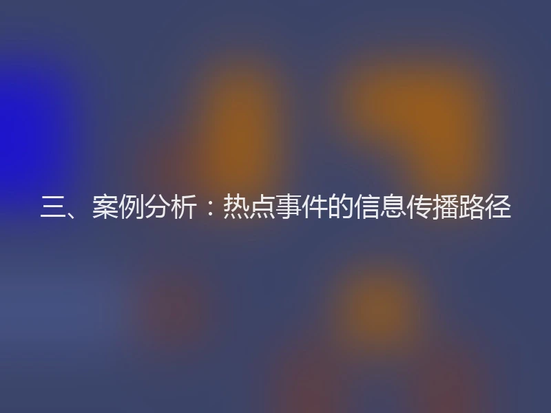 三、案例分析：热点事件的信息传播路径