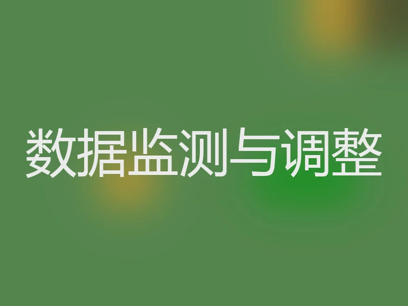 数据监测与调整