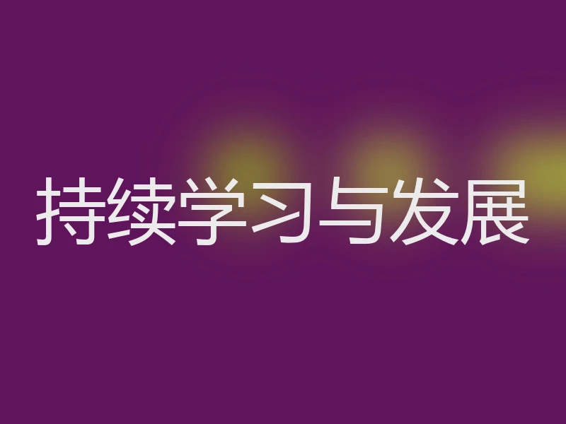持续学习与发展