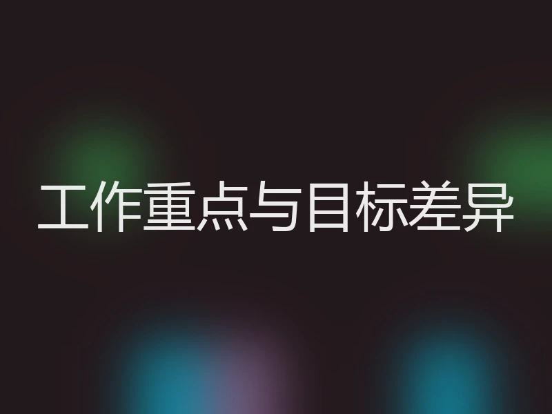 工作重点与目标差异