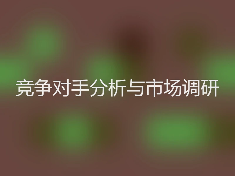 竞争对手分析与市场调研