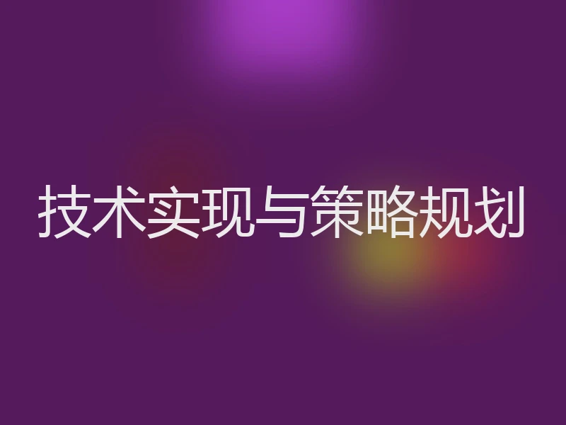 技术实现与策略规划