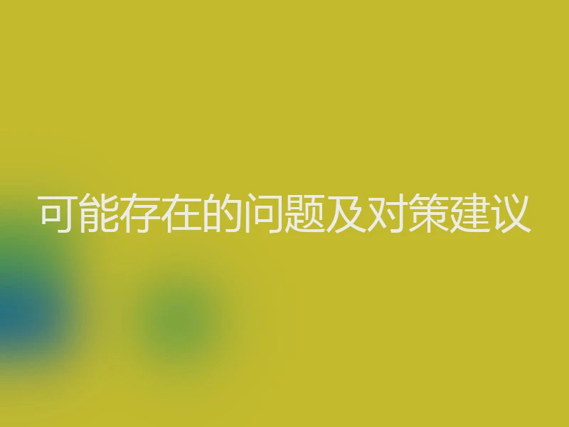 可能存在的问题及对策建议