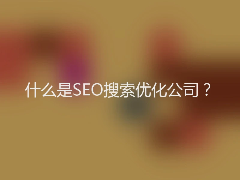 什么是SEO搜索优化公司？